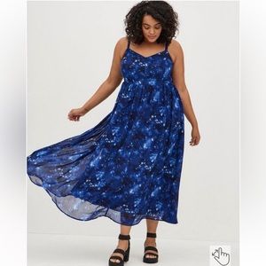 Torrid Ladder Trimmed Maxi Dress - Chiffon Galaxy Blue Size 2X